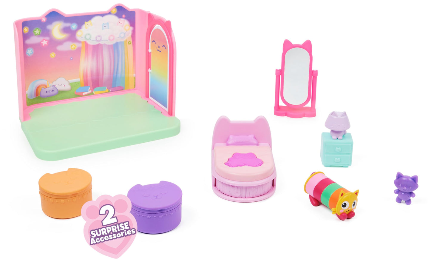 Gabby et la Maison Magique - Gabby Dollhouse - Playset La Chambre Polochat - 1 Figurine + Accessoires - Pièce Pour Maison de Poupée - Dessin Animé Gabby Et La Maison Magique - Jouet Enfant 3 Ans et +