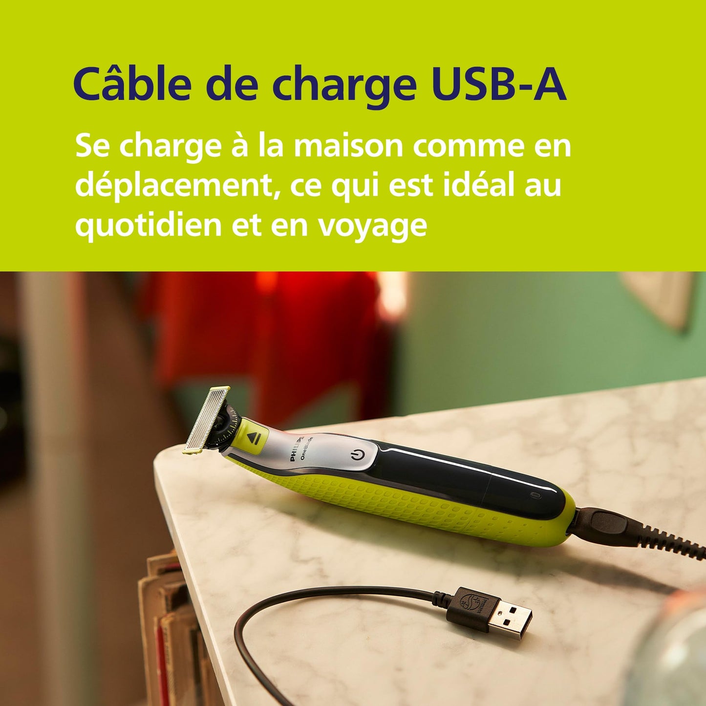 Philips OneBlade Authentique Visage + Corps - Tondeuse à barbe électrique, tondeuse corps et rasoir, 2 lames Original pour visage, 1 sabot 5-en-1 réglable, 1 kit pour le corps (modèle QP2824/30)