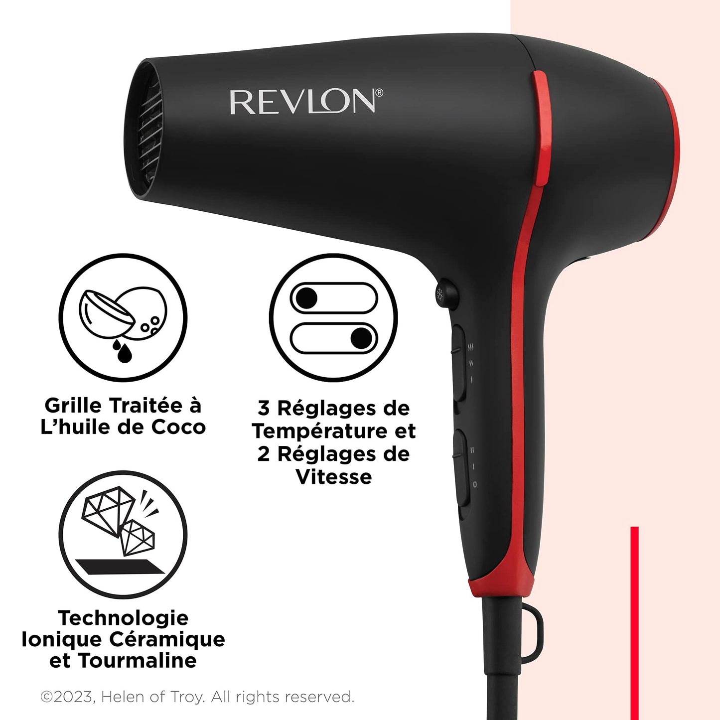 Sèche-cheveux Revlon Perfect Heat 2000 W Smooth Brilliance avec AC moteur