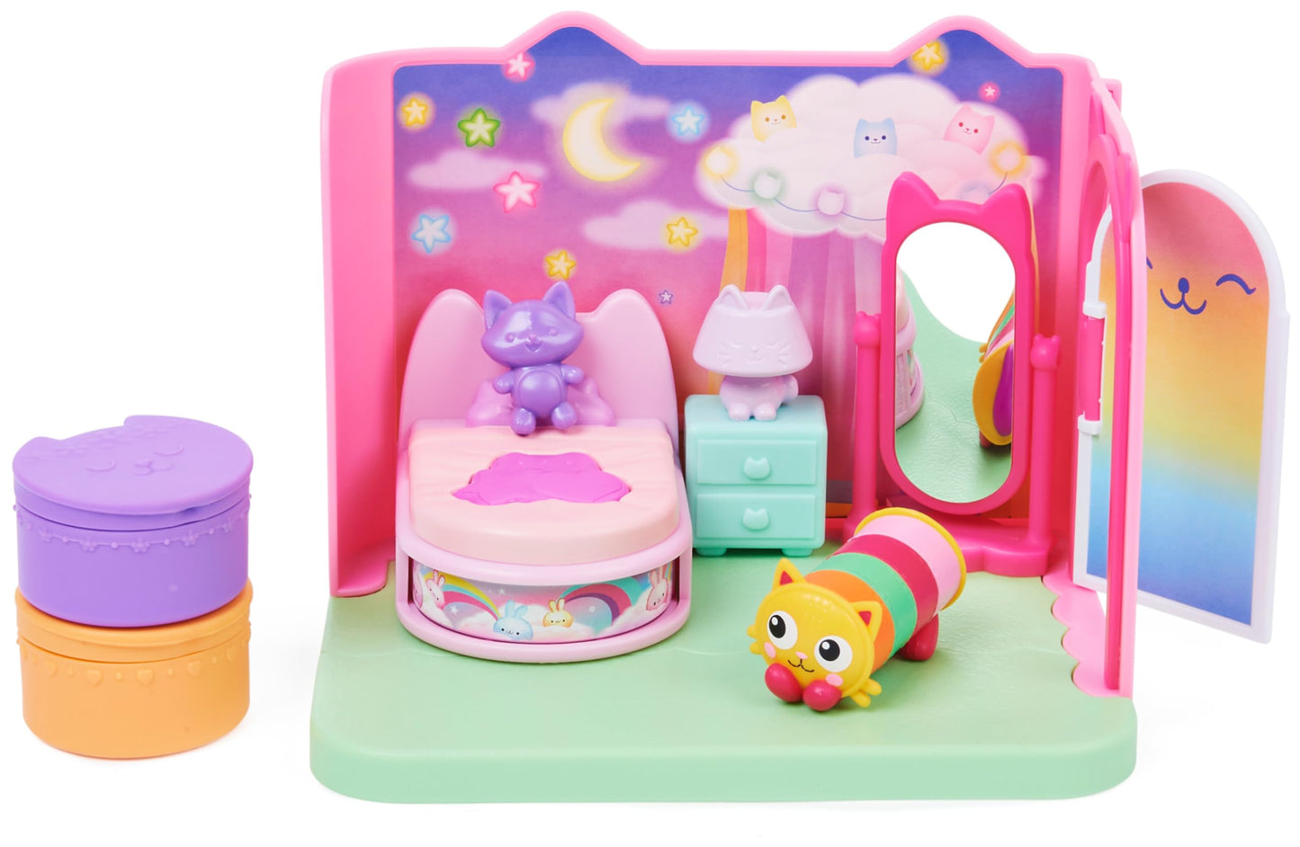 Gabby et la Maison Magique - Gabby Dollhouse - Playset La Chambre Polochat - 1 Figurine + Accessoires - Pièce Pour Maison de Poupée - Dessin Animé Gabby Et La Maison Magique - Jouet Enfant 3 Ans et +