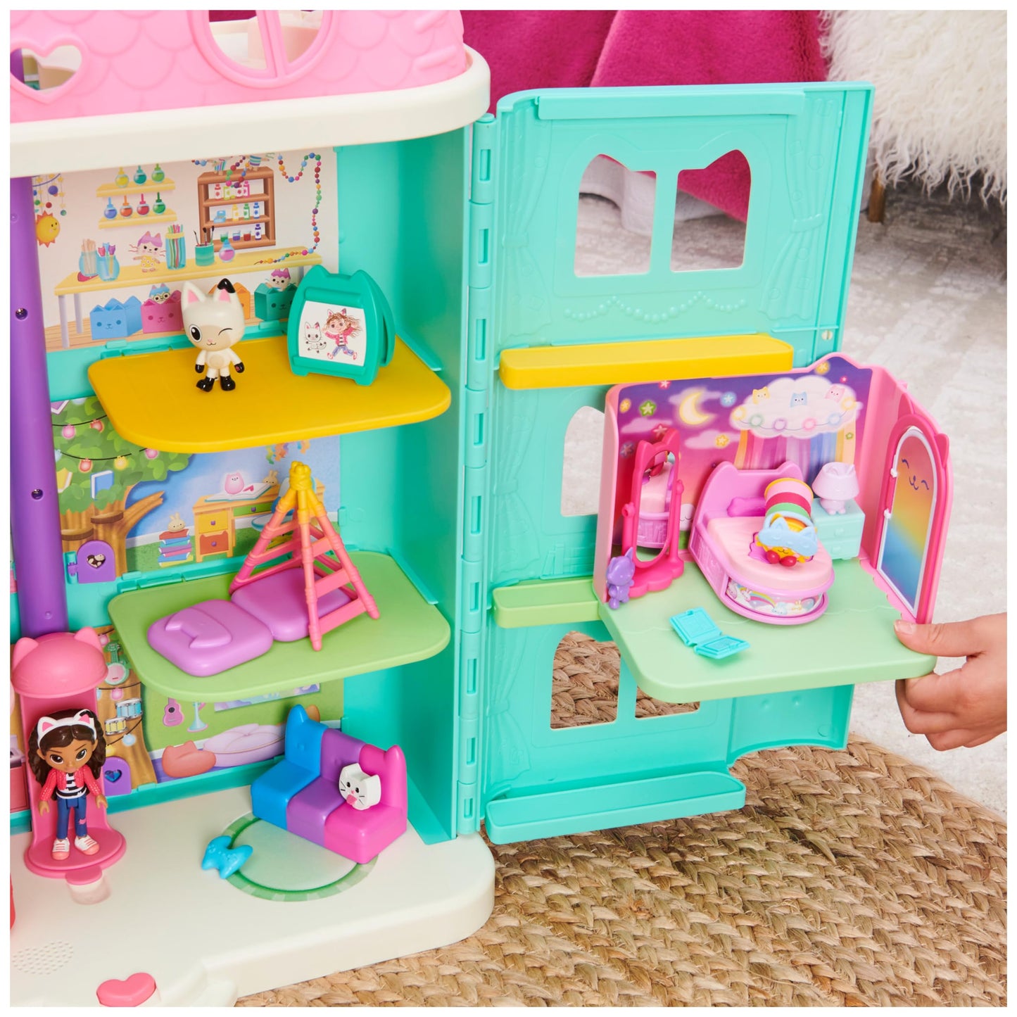 Gabby et la Maison Magique - Gabby Dollhouse - Playset La Chambre Polochat - 1 Figurine + Accessoires - Pièce Pour Maison de Poupée - Dessin Animé Gabby Et La Maison Magique - Jouet Enfant 3 Ans et +