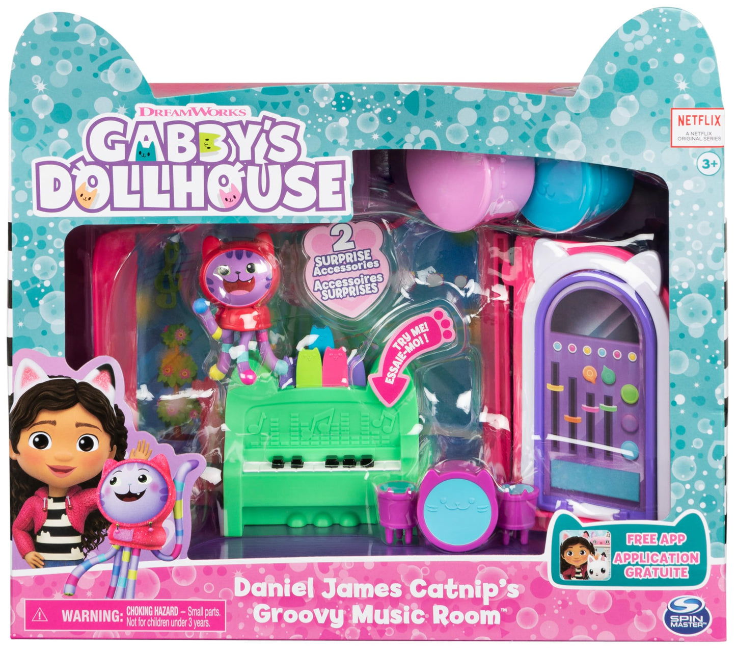 Gabby et la Maison Magique - Gabby Dollhouse - Playset La Chambre Polochat - 1 Figurine + Accessoires - Pièce Pour Maison de Poupée - Dessin Animé Gabby Et La Maison Magique - Jouet Enfant 3 Ans et +