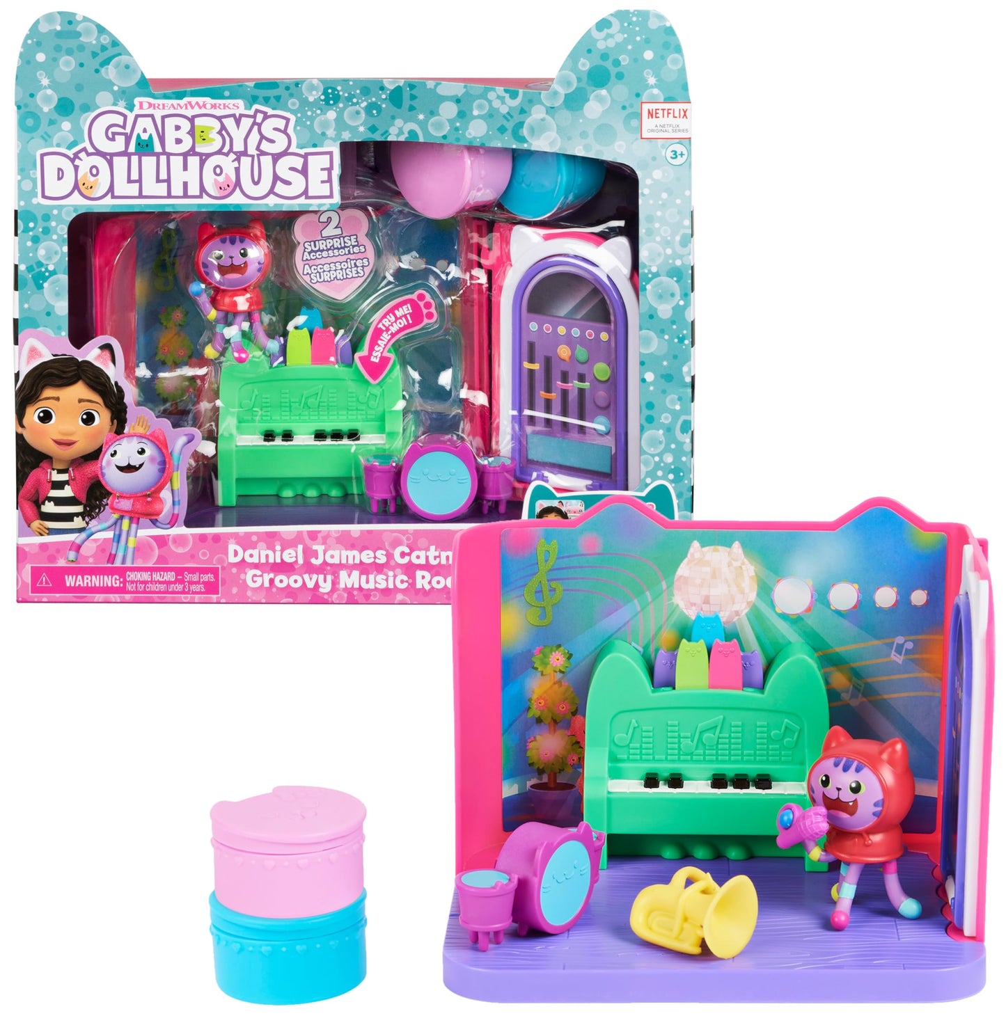 Gabby et la Maison Magique - Gabby Dollhouse - Playset La Chambre Polochat - 1 Figurine + Accessoires - Pièce Pour Maison de Poupée - Dessin Animé Gabby Et La Maison Magique - Jouet Enfant 3 Ans et +