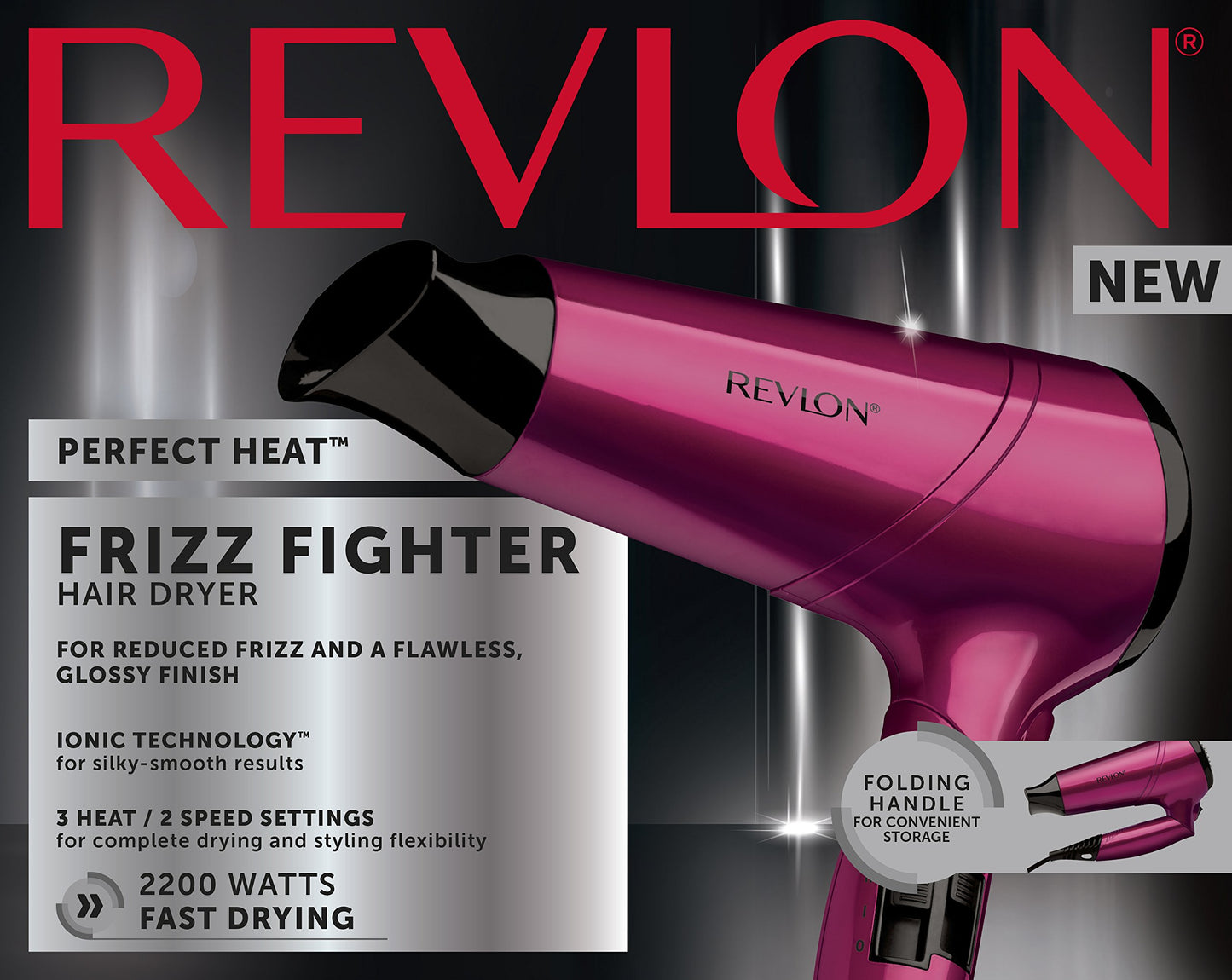 Sèche-cheveux Revlon Perfect Heat 2000 W Smooth Brilliance avec AC moteur