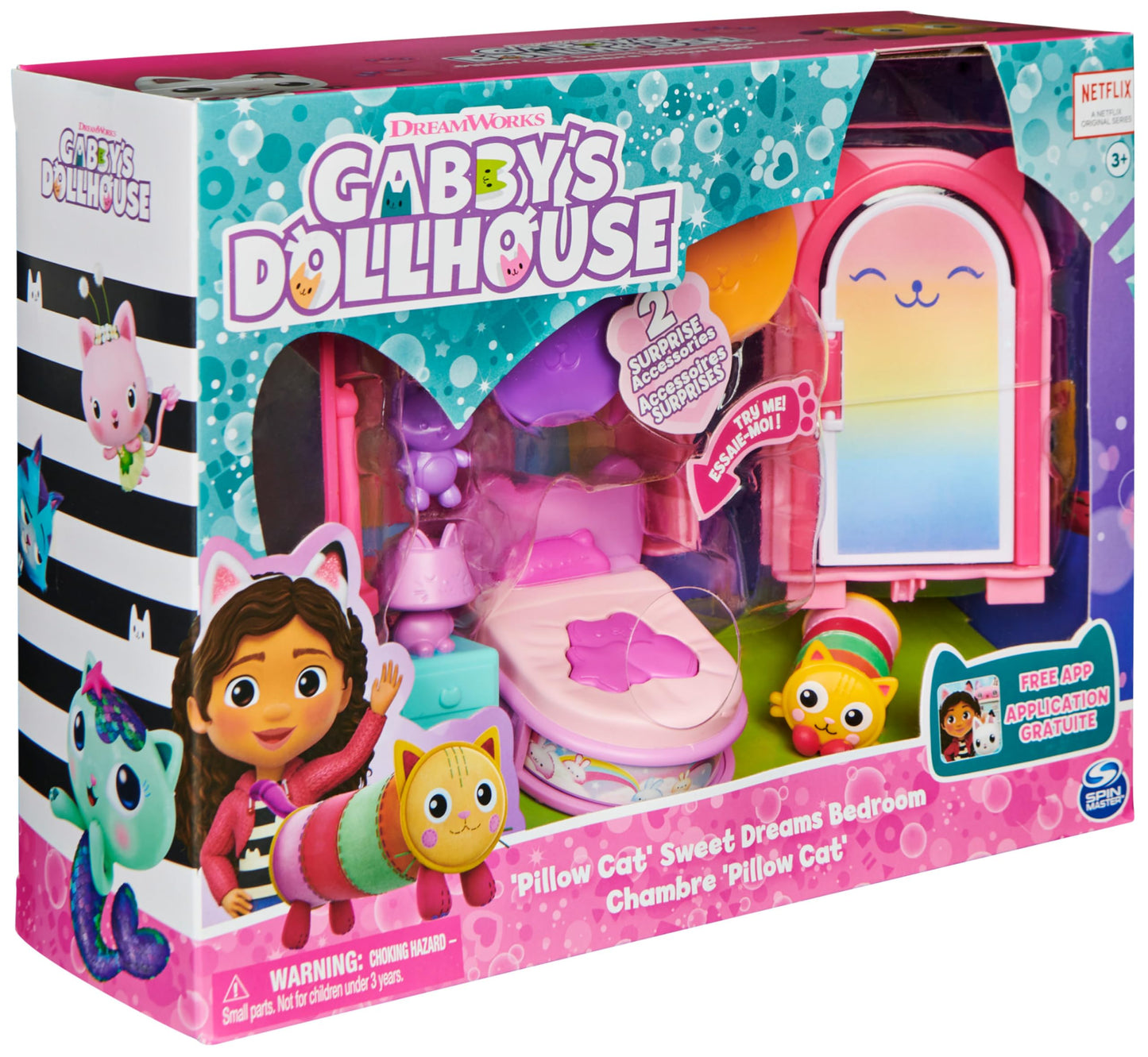 Gabby et la Maison Magique - Gabby Dollhouse - Playset La Chambre Polochat - 1 Figurine + Accessoires - Pièce Pour Maison de Poupée - Dessin Animé Gabby Et La Maison Magique - Jouet Enfant 3 Ans et +