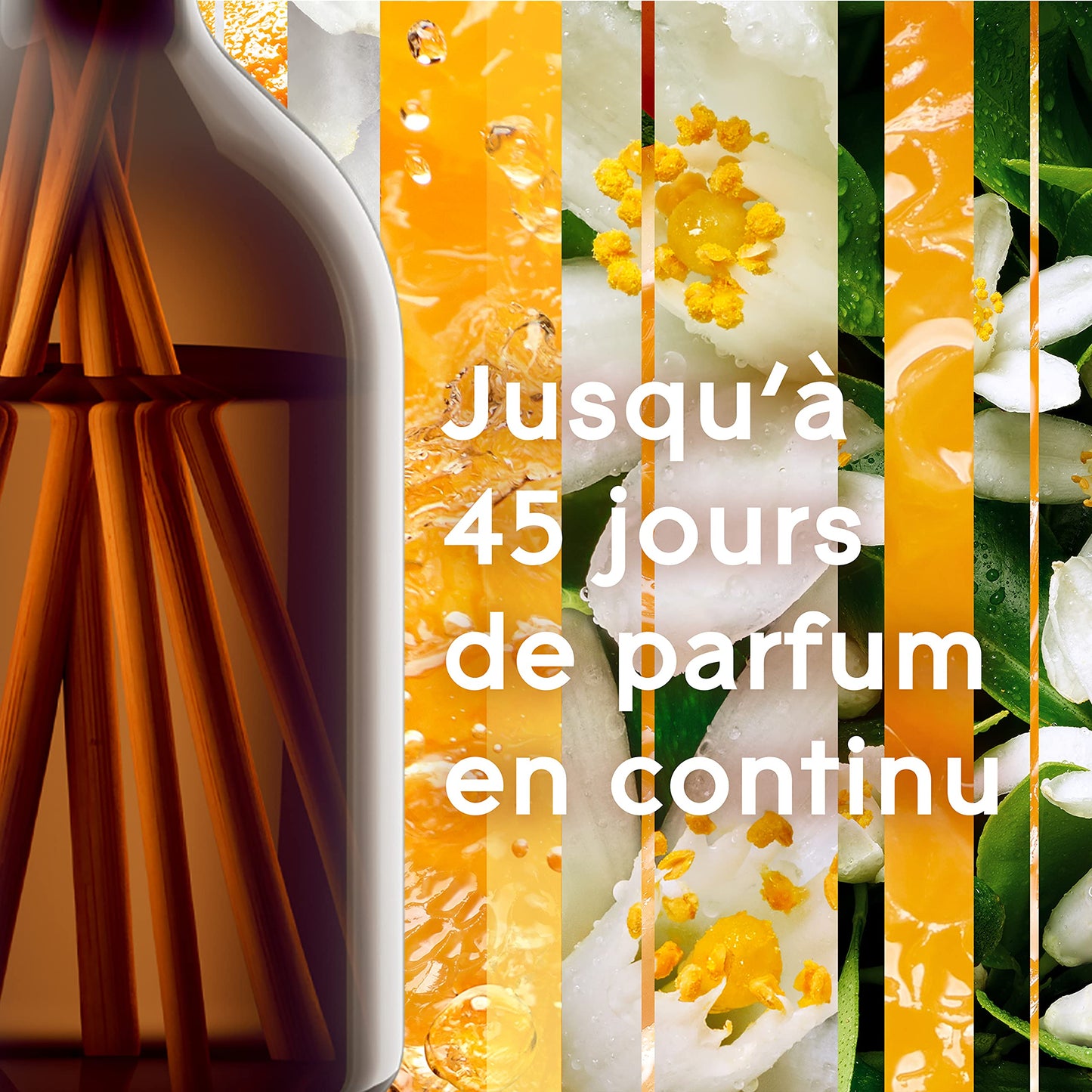 Glade Aromatherapy Bâtonnets, Diffuseur de Parfum Infusées Aux Huiles Essentielles, Pure Hapiness, Orange & Neroli - 1 Diffuseur ( l'emballage peut différer)