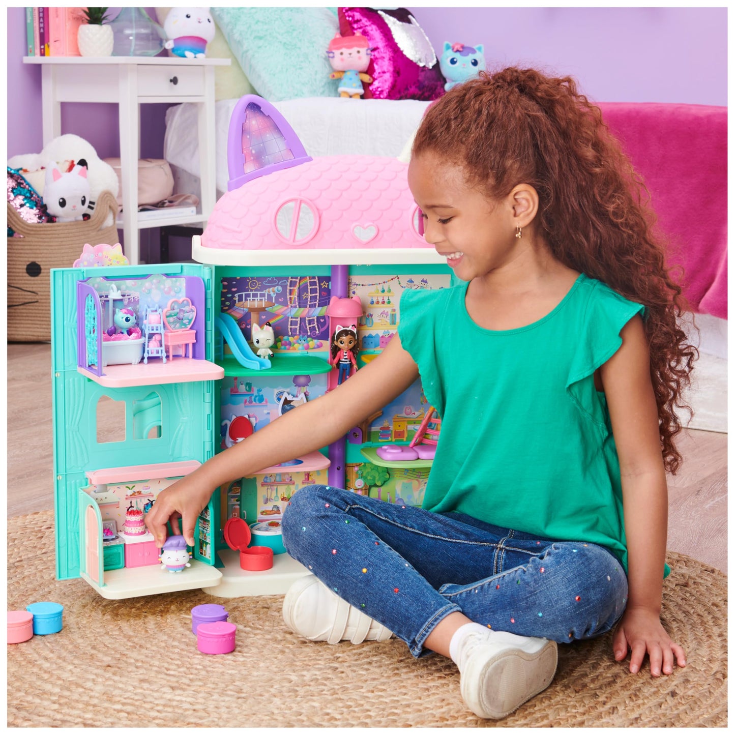Gabby et la Maison Magique - Gabby Dollhouse - Playset La Chambre Polochat - 1 Figurine + Accessoires - Pièce Pour Maison de Poupée - Dessin Animé Gabby Et La Maison Magique - Jouet Enfant 3 Ans et +
